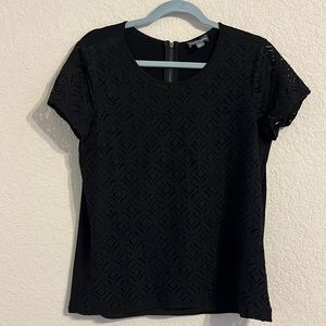 Black lace overlay shirt